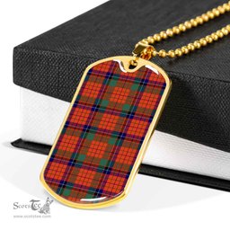 Scottish Nicolson Ancient Clan Tartan Dog Tag Necklace - Classic Scottish Plaid Tartan Plaid