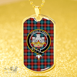ScottishPlaid MacLachlan Ancient Clan Tartan Dog Tag Necklace - Crest Classic Scottish Plaid Tartan Plaid