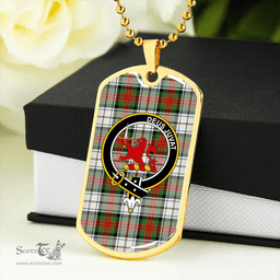 ScottishPlaid MacDuff Dress Ancient Clan Tartan Dog Tag Necklace - Crest Classic Scottish Plaid Tartan Plaid
