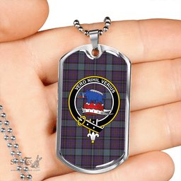 ScottishPlaid Weir Weathered Clan Tartan Dog Tag Necklace - Crest Classic Scottish Plaid Tartan Plaid