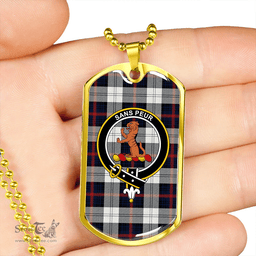 ScottishPlaid Sutherland Dress #2 Modern Clan Tartan Dog Tag Necklace - Crest Classic Scottish Plaid Tartan Plaid