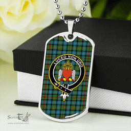 ScottishPlaid Smith (Gow Hunting) Ancient Clan Tartan Dog Tag Necklace - Crest Classic Scottish Plaid Tartan Plaid