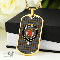 ScottishPlaid Smith (Gow Hunting) Weathered Clan Tartan Dog Tag Necklace - Crest Classic Scottish Plaid Tartan Plaid