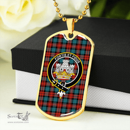 ScottishPlaid MacLachlan Ancient Clan Tartan Dog Tag Necklace - Crest Classic Scottish Plaid Tartan Plaid