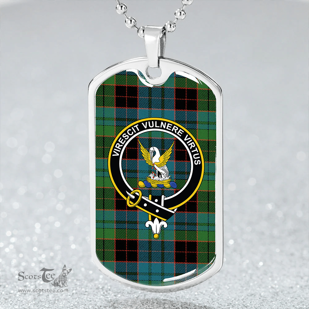 ScottishPlaid Stewart Old Ancient Clan Tartan Dog Tag Necklace - Crest Classic Scottish Plaid Tartan Plaid