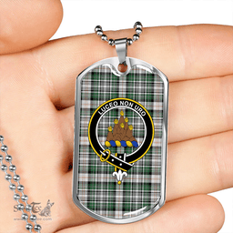 ScottishPlaid MacKenzie #2 Ancient Clan Tartan Dog Tag Necklace - Crest Classic Scottish Plaid Tartan Plaid