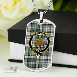 ScottishPlaid MacKenzie #2 Ancient Clan Tartan Dog Tag Necklace - Crest Classic Scottish Plaid Tartan Plaid