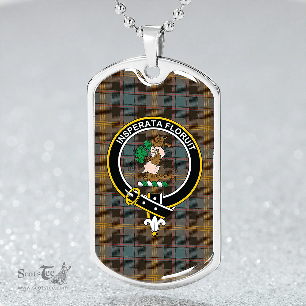 ScottishPlaid Watson (Wate/Watt) Weathered Clan Tartan Dog Tag Necklace - Crest Classic Scottish Plaid Tartan Plaid