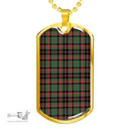 Scottish Cumming Hunting Ancient Clan Tartan Dog Tag Necklace - Classic Scottish Plaid Tartan Plaid