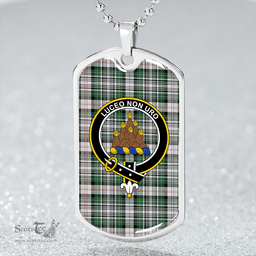ScottishPlaid MacKenzie #2 Ancient Clan Tartan Dog Tag Necklace - Crest Classic Scottish Plaid Tartan Plaid