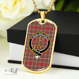 ScottishPlaid Spens Weathered Clan Tartan Dog Tag Necklace - Crest Classic Scottish Plaid Tartan Plaid