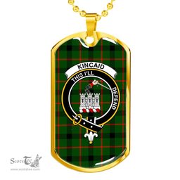 Scottish Kincaid Clan Tartan Dog Tag Necklace - Crest Classic Scottish Plaid Tartan Plaid