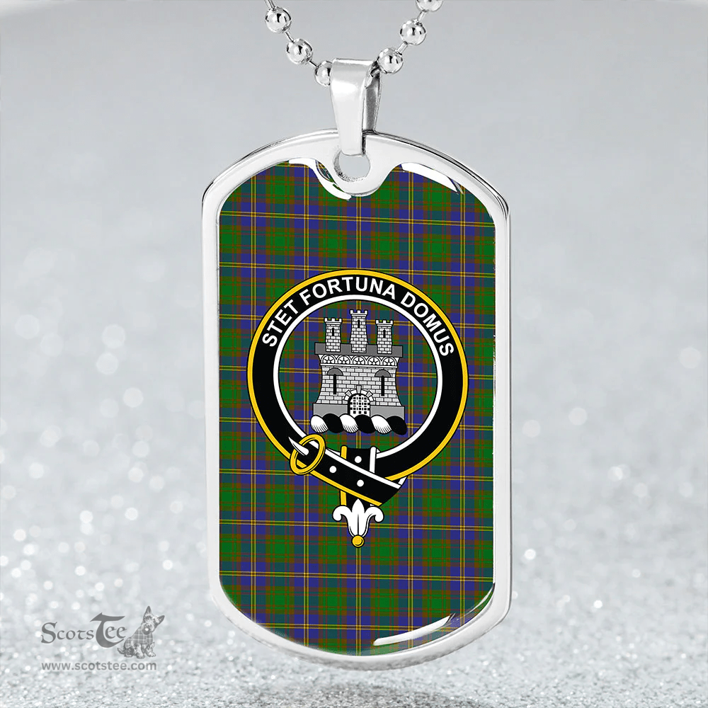 ScottishPlaid Strange of Balkaskie Clan Tartan Dog Tag Necklace - Crest Classic Scottish Plaid Tartan Plaid