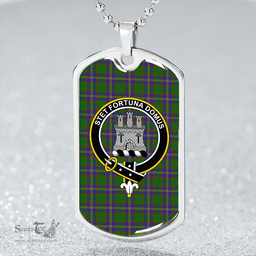 ScottishPlaid Strange of Balkaskie Clan Tartan Dog Tag Necklace - Crest Classic Scottish Plaid Tartan Plaid