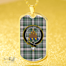 ScottishPlaid MacKenzie #2 Modern Clan Tartan Dog Tag Necklace - Crest Classic Scottish Plaid Tartan Plaid
