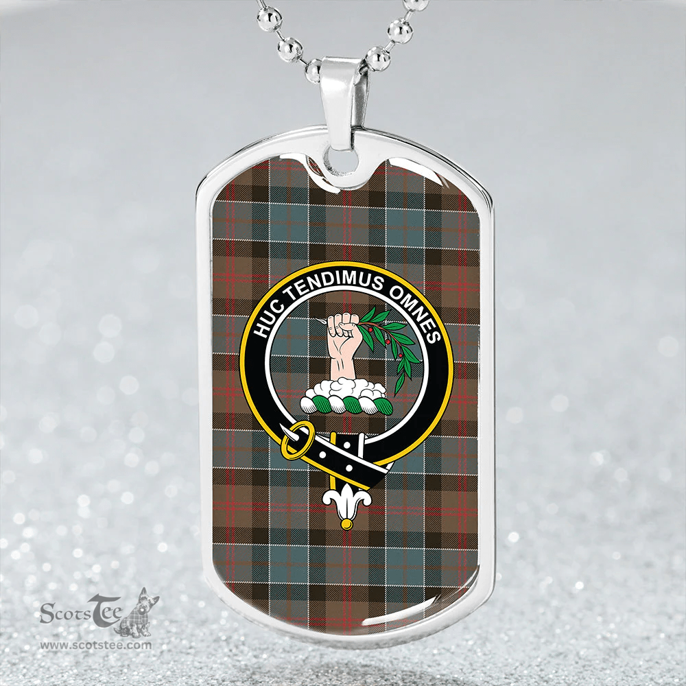ScottishPlaid Paterson Weathered Clan Tartan Dog Tag Necklace - Crest Classic Scottish Plaid Tartan Plaid