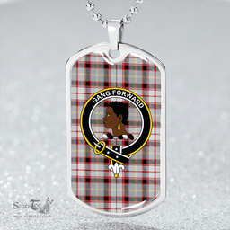 ScottishPlaid Stirling and Bannockburn Dress Modern Clan Tartan Dog Tag Necklace - Crest Classic Scottish Plaid Tartan Plaid