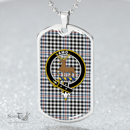 ScottishPlaid Scott (Sir Walter) #2 Ancient Clan Tartan Dog Tag Necklace - Crest Classic Scottish Plaid Tartan Plaid