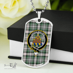 ScottishPlaid MacKenzie #2 Modern Clan Tartan Dog Tag Necklace - Crest Classic Scottish Plaid Tartan Plaid