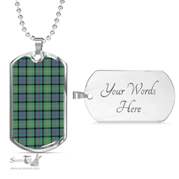 Scottish MacThomas Ancient Clan Tartan Dog Tag Necklace - Classic Scottish Plaid Tartan Plaid