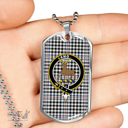 ScottishPlaid Scott (Sir Walter) #2 Ancient Clan Tartan Dog Tag Necklace - Crest Classic Scottish Plaid Tartan Plaid