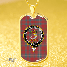 ScottishPlaid Walker Evening Weathered Clan Tartan Dog Tag Necklace - Crest Classic Scottish Plaid Tartan Plaid