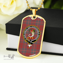 ScottishPlaid Walker Evening Weathered Clan Tartan Dog Tag Necklace - Crest Classic Scottish Plaid Tartan Plaid