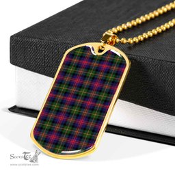 Scottish Logan Modern Clan Tartan Dog Tag Necklace - Classic Scottish Plaid Tartan Plaid
