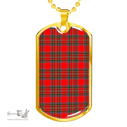 Scottish MacBean Modern Clan Tartan Dog Tag Necklace - Classic Scottish Plaid Tartan Plaid