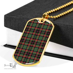 Scottish Cumming Hunting Ancient Clan Tartan Dog Tag Necklace - Classic Scottish Plaid Tartan Plaid
