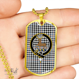 ScottishPlaid Scott (Sir Walter) #2 Ancient Clan Tartan Dog Tag Necklace - Crest Classic Scottish Plaid Tartan Plaid