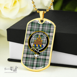 ScottishPlaid MacKenzie #2 Ancient Clan Tartan Dog Tag Necklace - Crest Classic Scottish Plaid Tartan Plaid