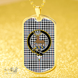 ScottishPlaid Scott (Sir Walter) #2 Ancient Clan Tartan Dog Tag Necklace - Crest Classic Scottish Plaid Tartan Plaid