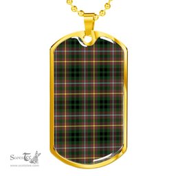 Scottish Buchanan Hunting Clan Tartan Dog Tag Necklace - Classic Scottish Plaid Tartan Plaid
