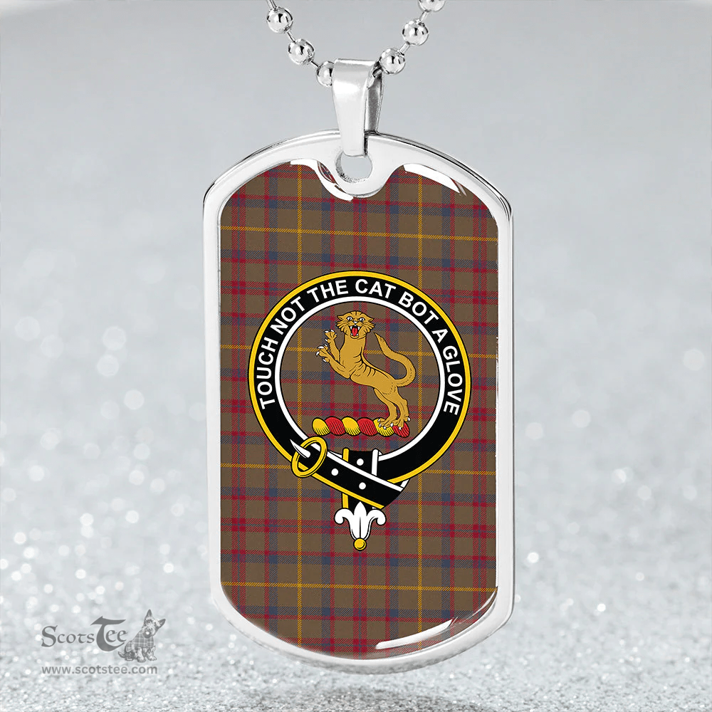 ScottishPlaid MacKintosh #2 Modern Clan Tartan Dog Tag Necklace - Crest Classic Scottish Plaid Tartan Plaid
