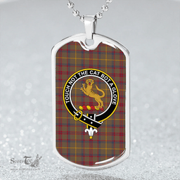 ScottishPlaid MacKintosh #2 Modern Clan Tartan Dog Tag Necklace - Crest Classic Scottish Plaid Tartan Plaid