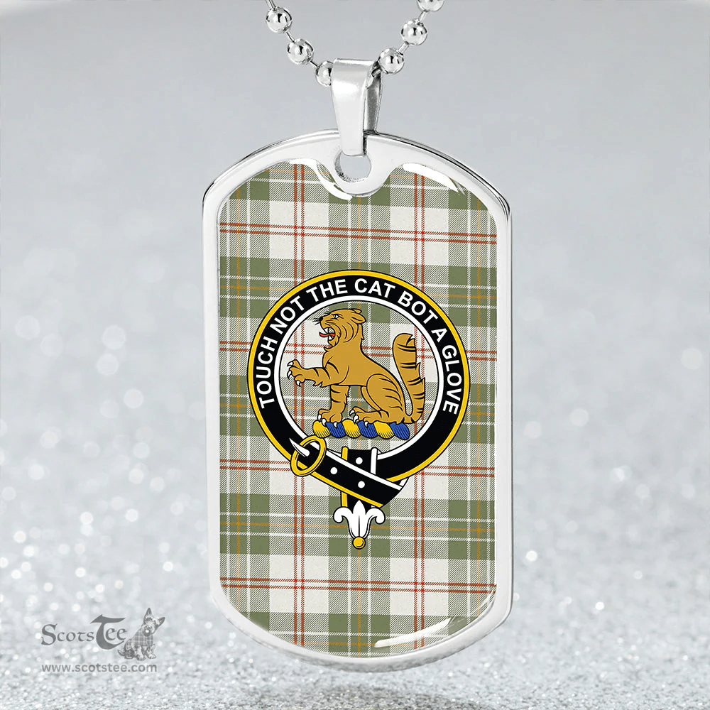 ScottishPlaid MacPherson Dress Blue Ancient Clan Tartan Dog Tag Necklace - Crest Classic Scottish Plaid Tartan Plaid