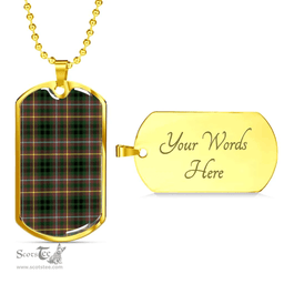 Scottish Buchanan Hunting Clan Tartan Dog Tag Necklace - Classic Scottish Plaid Tartan Plaid