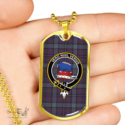 ScottishPlaid Weir Weathered Clan Tartan Dog Tag Necklace - Crest Classic Scottish Plaid Tartan Plaid