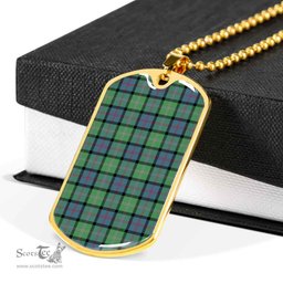 Scottish MacThomas Ancient Clan Tartan Dog Tag Necklace - Classic Scottish Plaid Tartan Plaid
