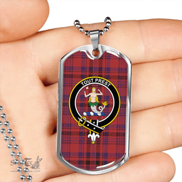 ScottishPlaid Murray Bed hanging Weathered Clan Tartan Dog Tag Necklace - Crest Classic Scottish Plaid Tartan Plaid