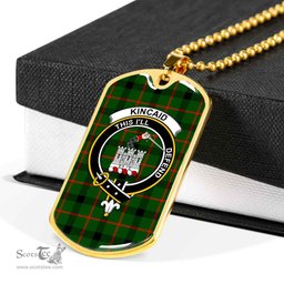 Scottish Kincaid Clan Tartan Dog Tag Necklace - Crest Classic Scottish Plaid Tartan Plaid