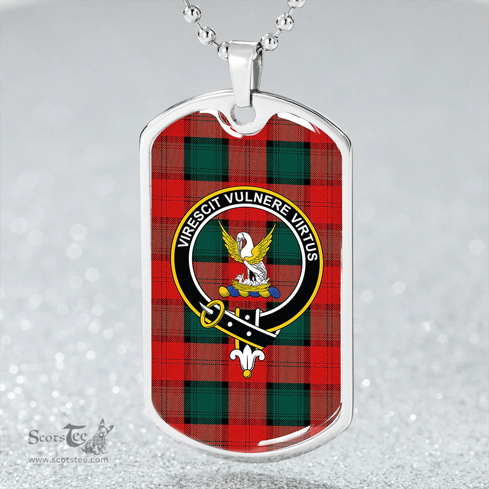 ScottishPlaid Stewart of Atholl Modern Clan Tartan Dog Tag Necklace - Crest Classic Scottish Plaid Tartan Plaid