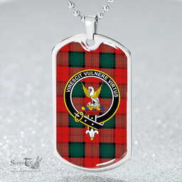 ScottishPlaid Stewart of Atholl Modern Clan Tartan Dog Tag Necklace - Crest Classic Scottish Plaid Tartan Plaid