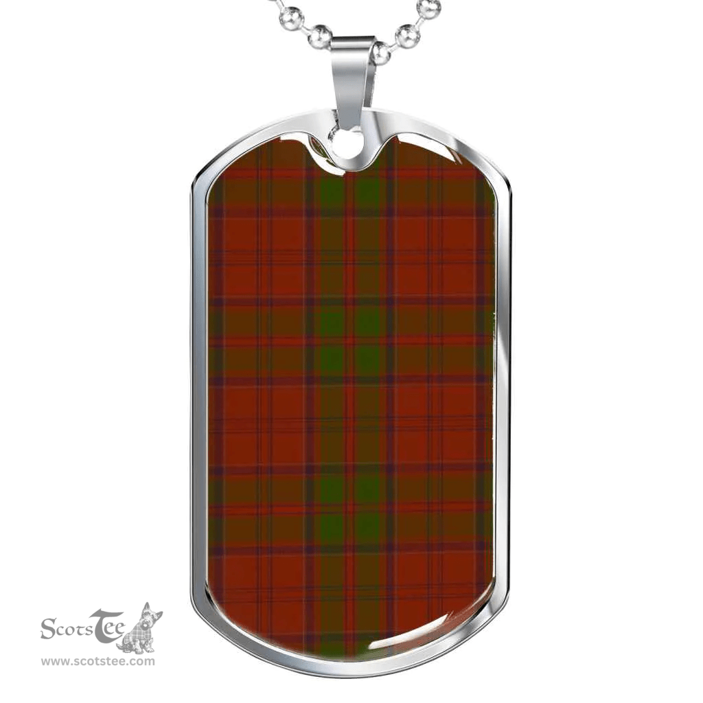 Scottish Drummond Clan Tartan Dog Tag Necklace - Classic Scottish Plaid Tartan Plaid