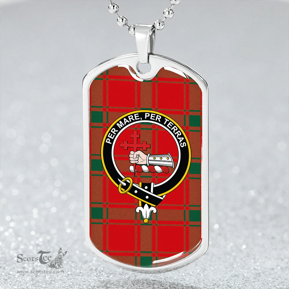 ScottishPlaid MacDonald of Sleat (Donald Lord MacDonald) Modern Clan Tartan Dog Tag Necklace - Crest Classic Scottish Plaid Tartan Plaid