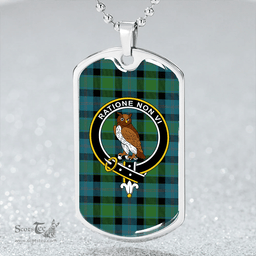 ScottishPlaid MacTaggart Ancient Clan Tartan Dog Tag Necklace - Crest Classic Scottish Plaid Tartan Plaid