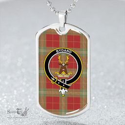 ScottishPlaid Maver Weathered Clan Tartan Dog Tag Necklace - Crest Classic Scottish Plaid Tartan Plaid