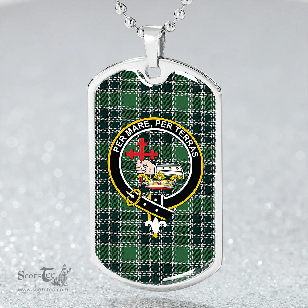 ScottishPlaid MacDonald Lord of the Isles; Hunting Modern Clan Tartan Dog Tag Necklace - Crest Classic Scottish Plaid Tartan Plaid