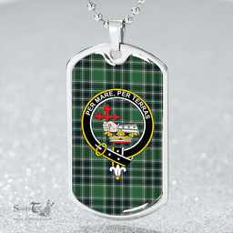 ScottishPlaid MacDonald Lord of the Isles; Hunting Modern Clan Tartan Dog Tag Necklace - Crest Classic Scottish Plaid Tartan Plaid